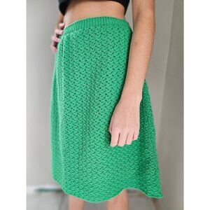 Vintage crocheted  green skirt size small